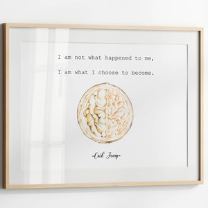 Psychology Poster Carl Jung Quote Therapy Office Decor Mental Health Print Brain Artwork I Am Not What Happened To Me Digital Download