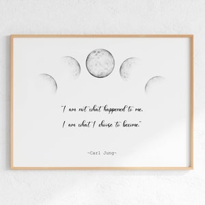 Therapy Office Decor Counselor Gift Carl Jung Quote Print Psychology Poster Mental Health Wall Art I Am Not What Happened To Me