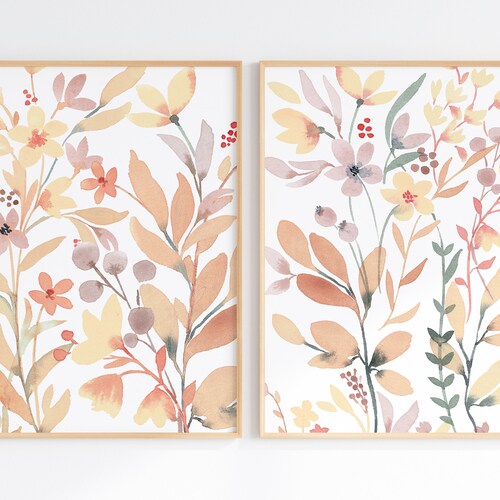 DIGITAL Boho Vintage Floral Nursery Wall Art. Girl Nursery Etsy