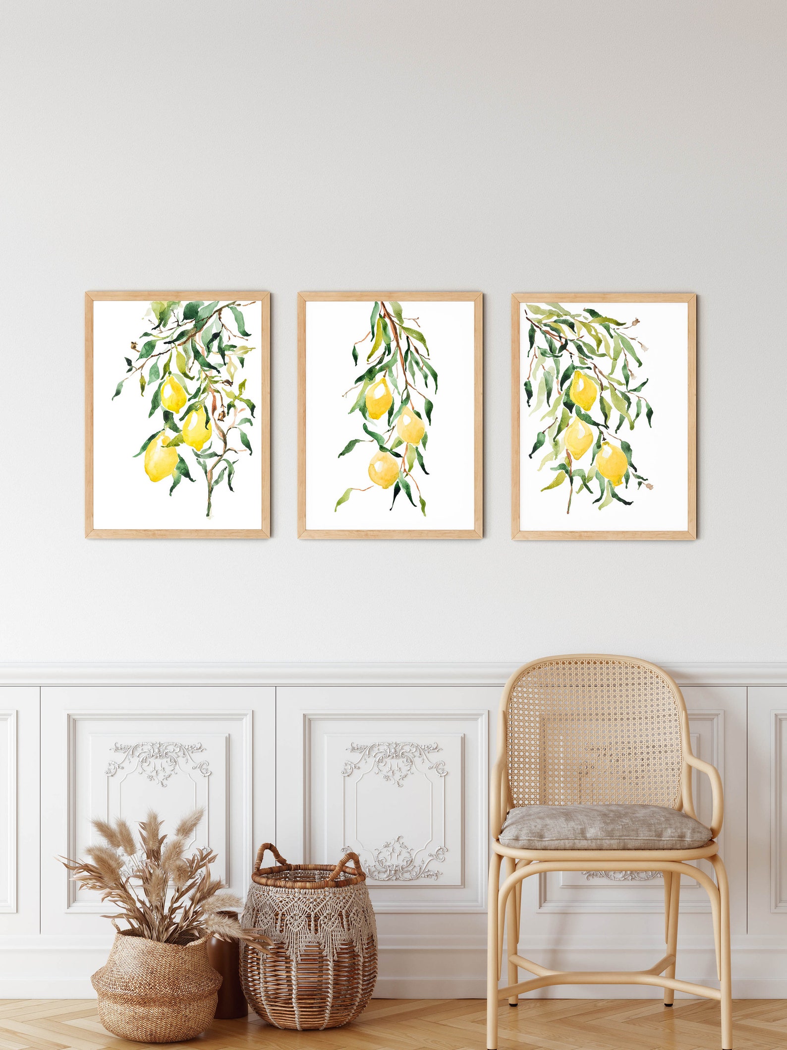 Lemon Kitchen Decor Dining Room Wall Art Citrus Printable Etsy
