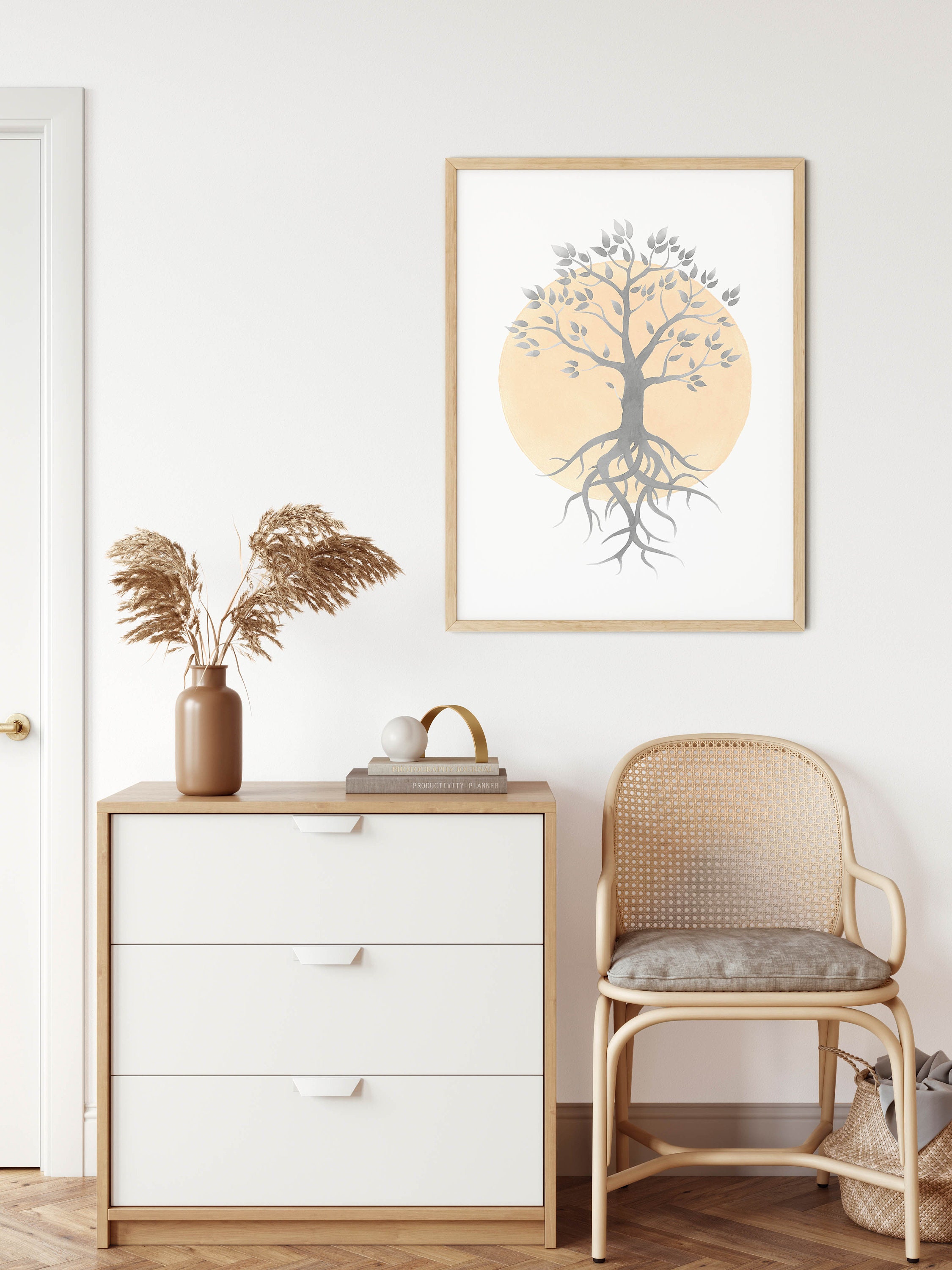 Download Boho Moon Decor Celestial Decor Flower Moon Art Lotus Wall ...