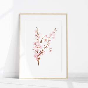Cherry Blossom Wall Decor, Digital Download Print Set of 2, Blush Pink ...
