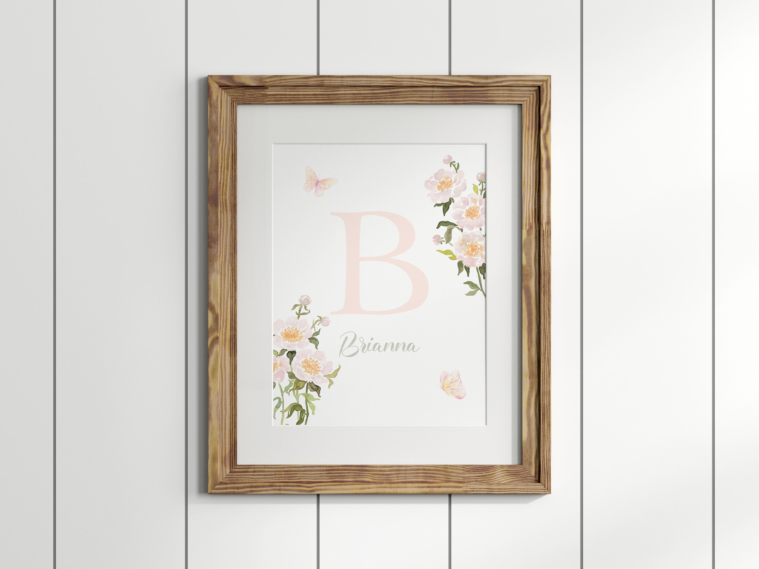 Personalized Baby Girl Floral Initial Nursery Print (digital Download ...