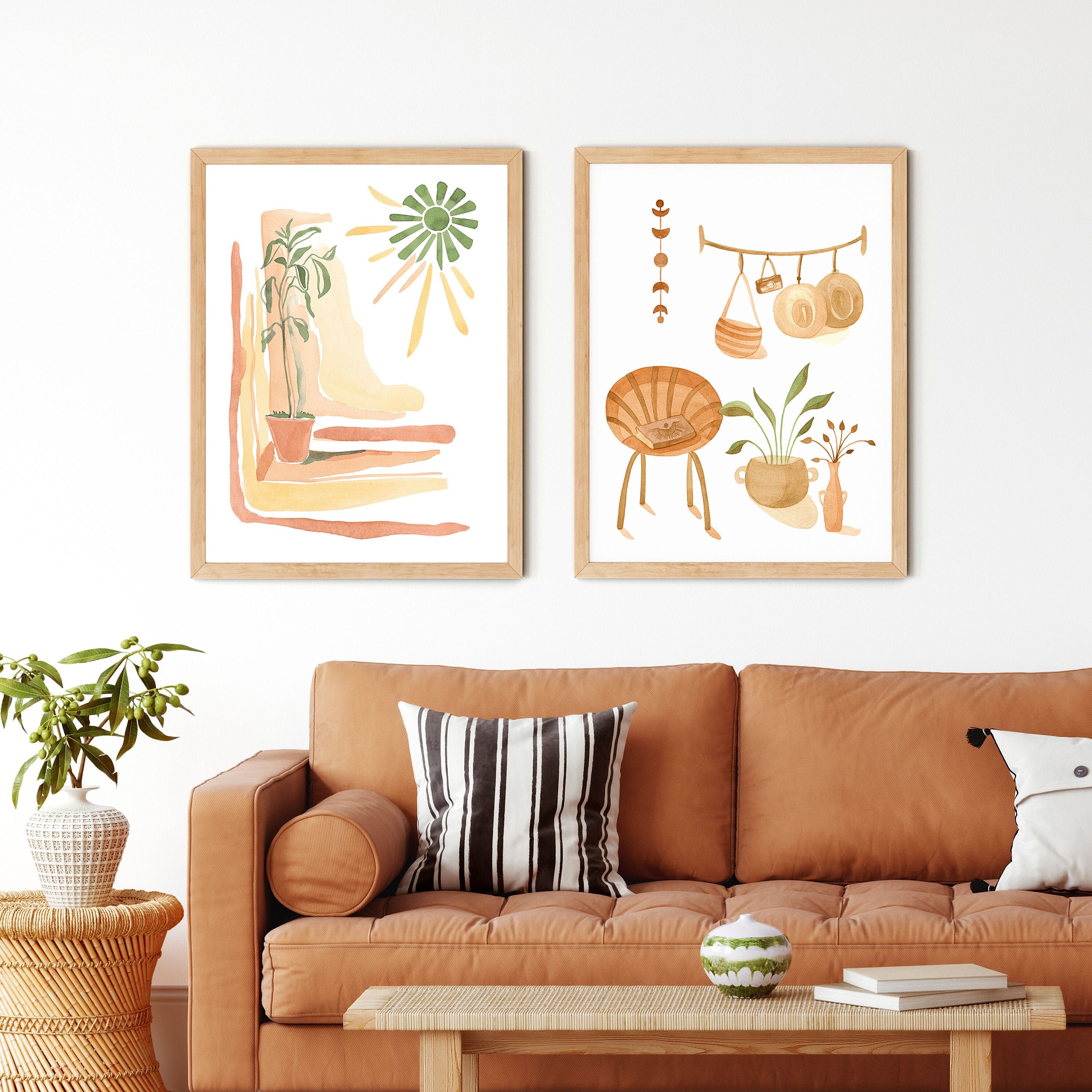 Boho Living Room Decor Printable Wall Art Bohemian Wall | Etsy