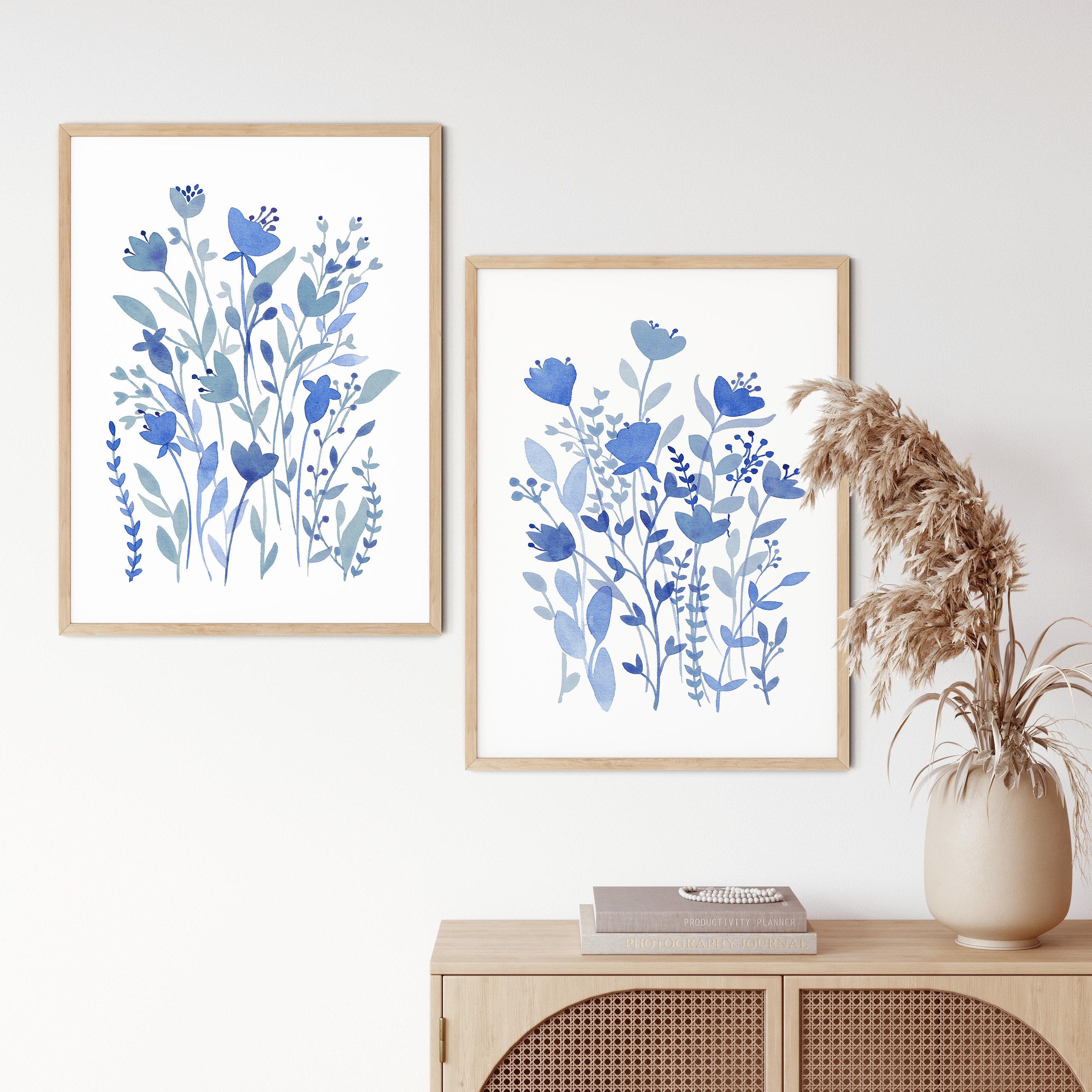 Blue Flower Watercolor Print