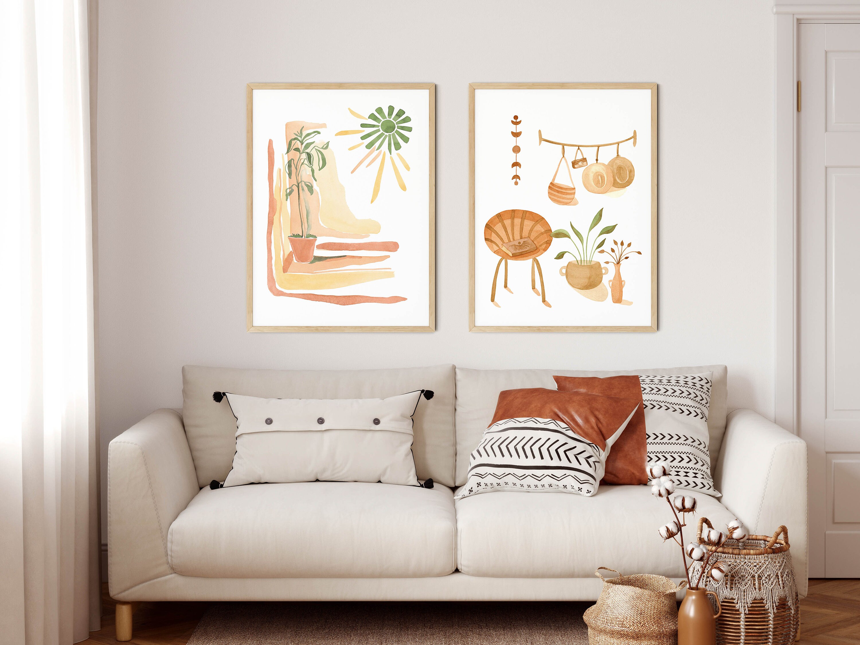 Boho Living Room Decor Printable Wall Art Bohemian Wall | Etsy