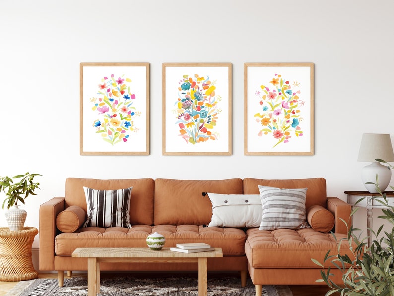 Colorful Wall Decor Flower Printable Wall Art Modern Etsy