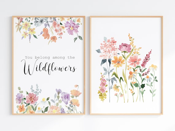 You Belong Among The Wildflowers Watercolor Flowers Gift T-Shirt You Belong Among The Wildflowers Watercolor Flowers Gift T-Shirt
