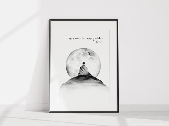 Affiche De Citation Rumi Citations Spirituelles Art Mural Etsy France