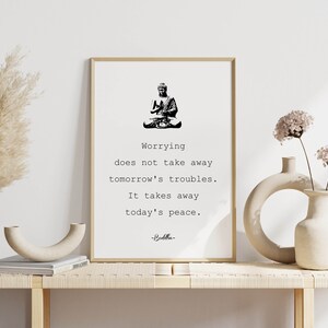 Buddha Wall Art, Motivational Quote Printable, Meditation Artwork ...