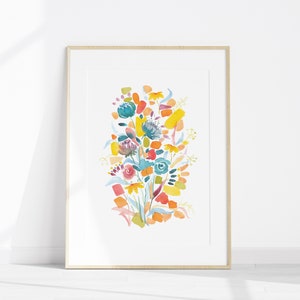 Colorful Wall Decor, Flower Printable Wall Art, Modern Botanical Art ...