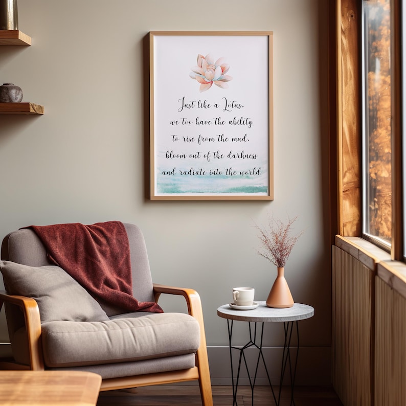 Just Like A Lotus Quote Poster, Printable Zen Artwork, Lotus Flower ...
