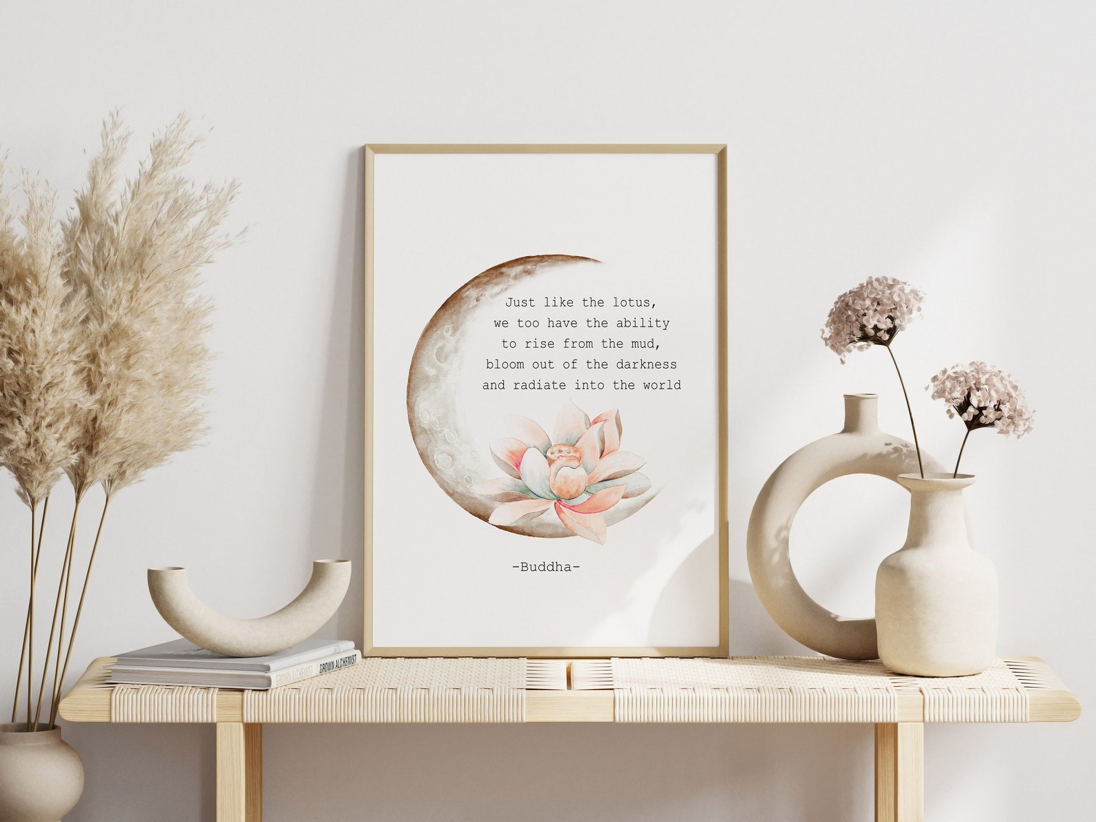 Lotus Flower Quote Wall Art Just Like the Lotus Poster Zen - Etsy