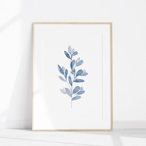 Set de acuarelas de eucalipto azul: Arte botánico minimalista (descarga digital) imagen 11