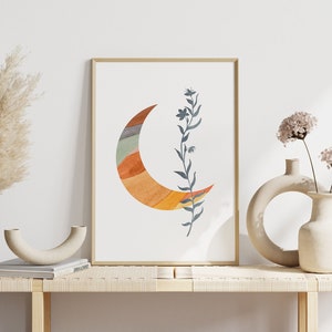 Boho Sun and Moon Wall Decor 2 Piece Wall Art for Bedroom - Etsy