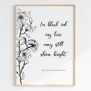 Shakespeare Quote Wall Art Printable, Literary Poster, Shakespeare Sonnet 65, Writer Gifts, Book Lover Print, Digital Download