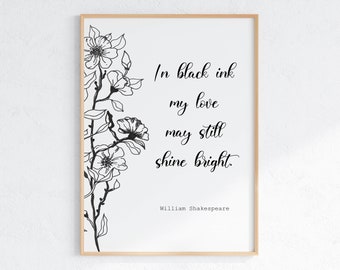 Shakespeare Quote Wall Art Printable, Literary Poster, Shakespeare Sonnet 65, Writer Gifts, Book Lover Print, Digital Download