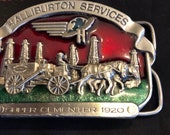 Vintage 1982 Halliburton Services Super Cementer 1920 Brass Belt Buckle
