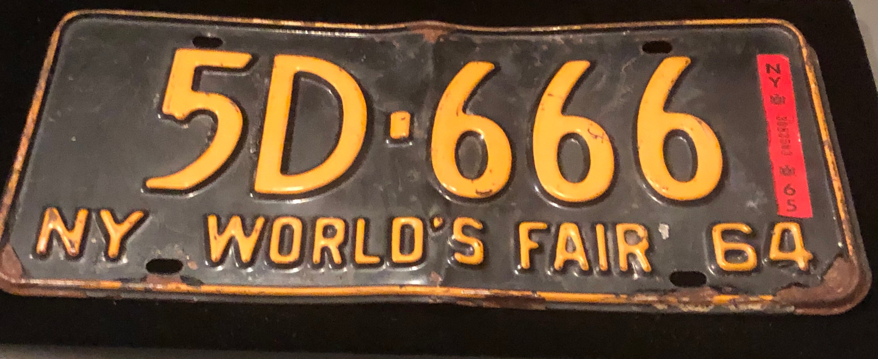 Vintage Original 1964 NY World’s Fair License Plate With Registration ...