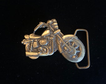 Vintage Solid Brass Motorcycle Belt Buckle Made In Taiwan
