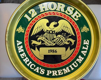Vintage 1986 Genesee Brewing 12 Horse Ale Tray Rochester NY