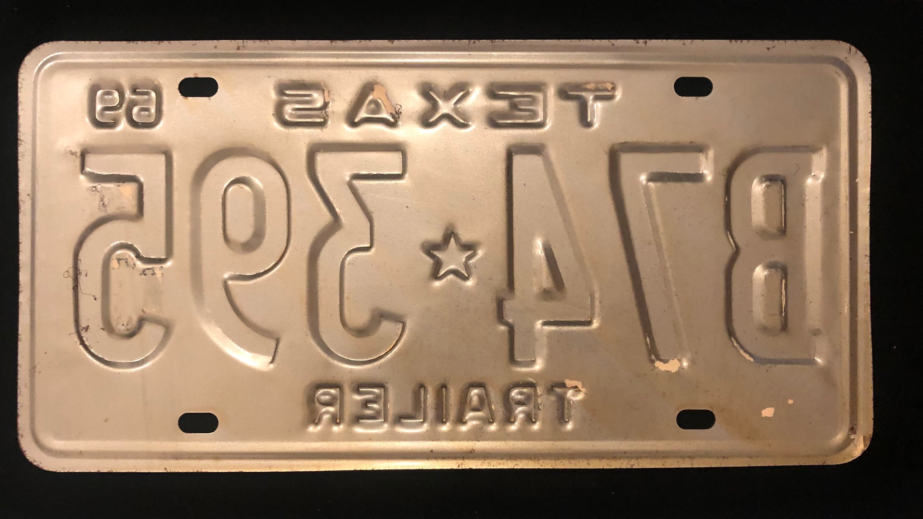 Vintage Original 1969 Texas Trailer License Plate in Mint Etsy