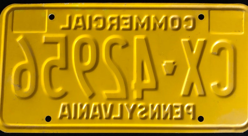 Vintage 1977 Original PA Commercial License Plate in Excellent - Etsy