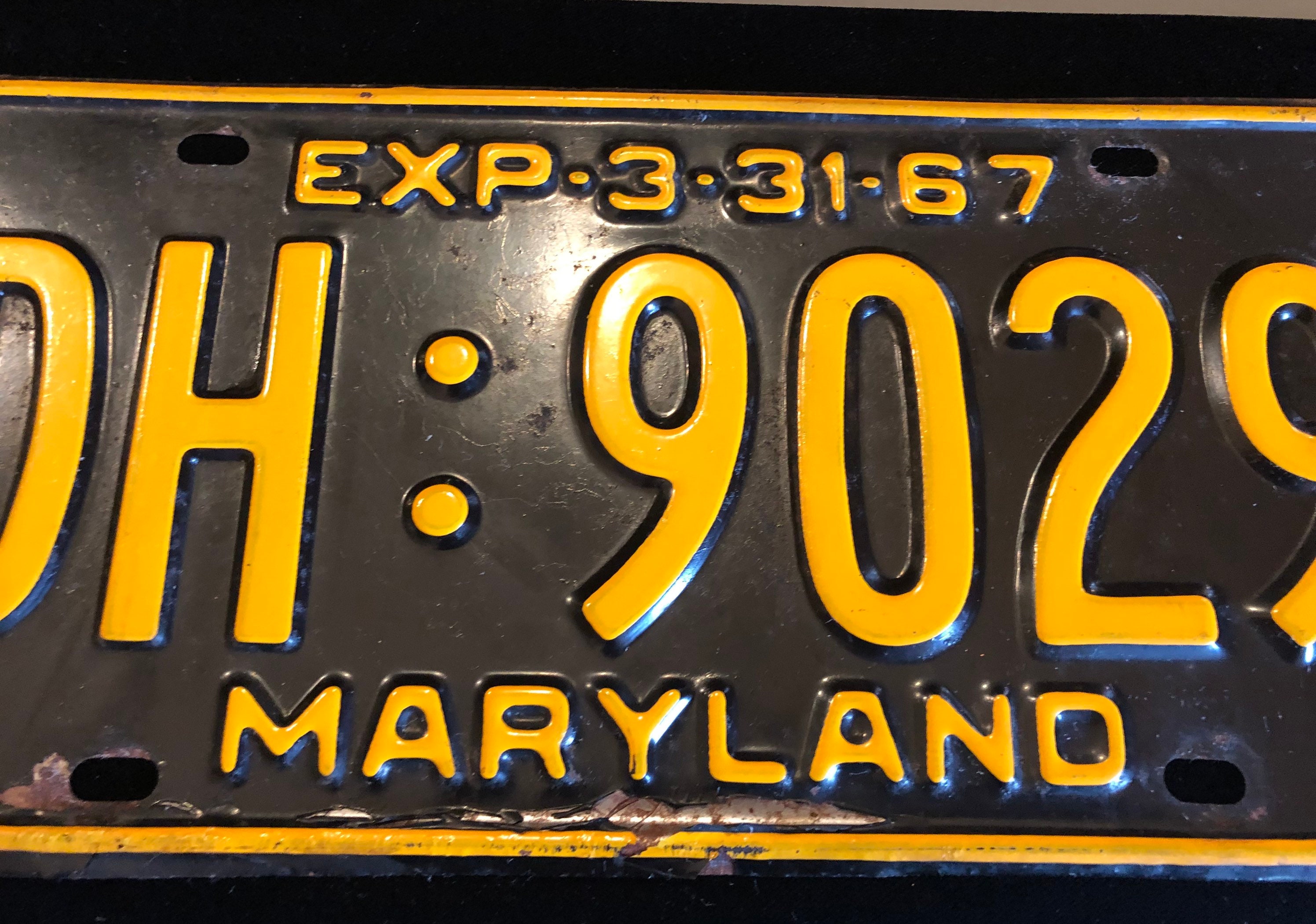 激レアoldmountain purveyors メタルディッシュステッカー付 Vintage 1967 Maryland License Plate, Original Paint - Etsy