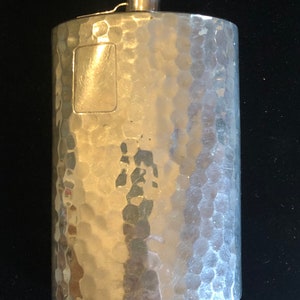 English Pewter Hammered Flask 8 oz. Vintage made in Sheffield