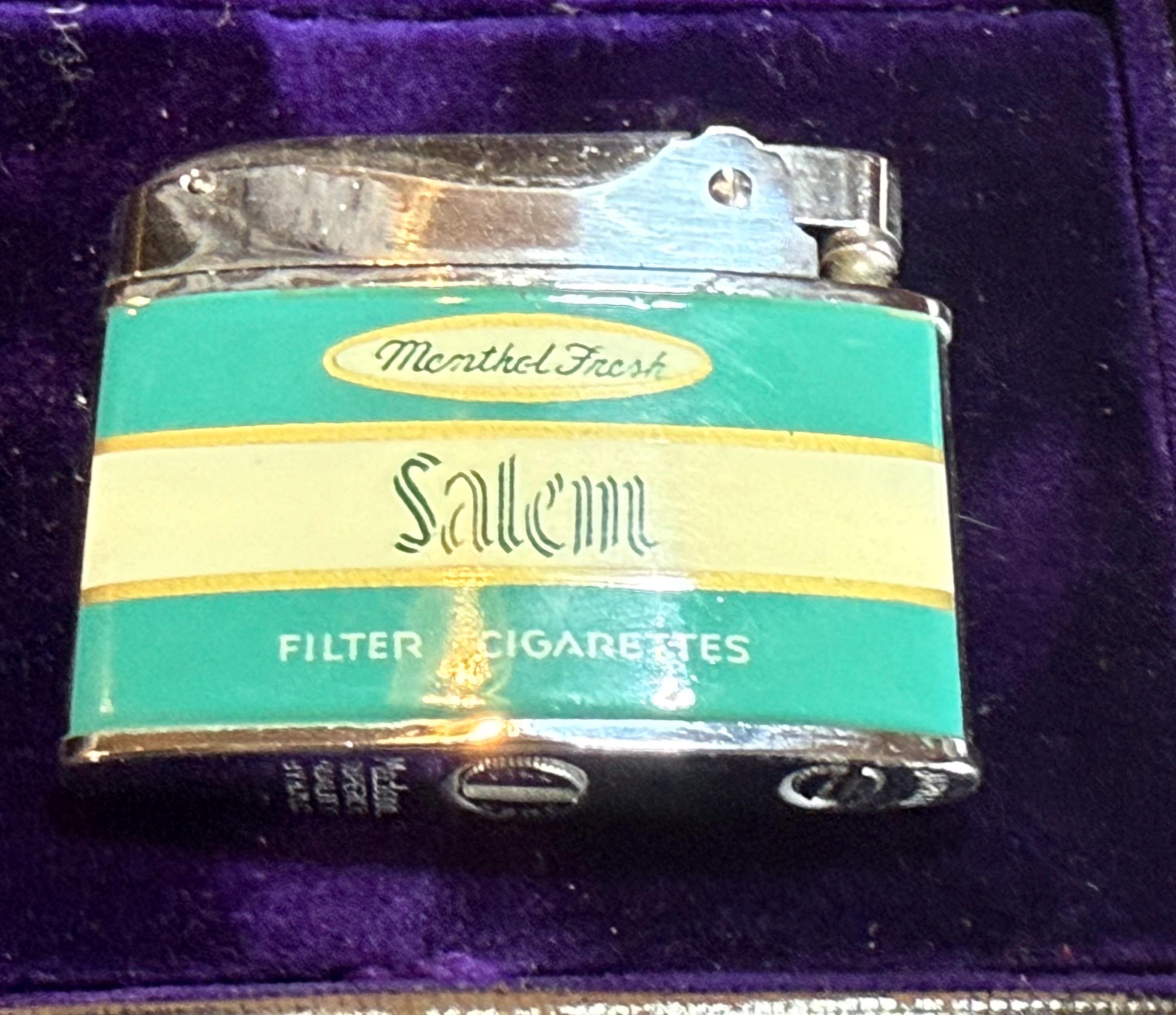 salem cigarette lighter Vintage Flip-top Fliter " Mentol Fresh" Cirgarette Vintage Salem Cigarette Lighter