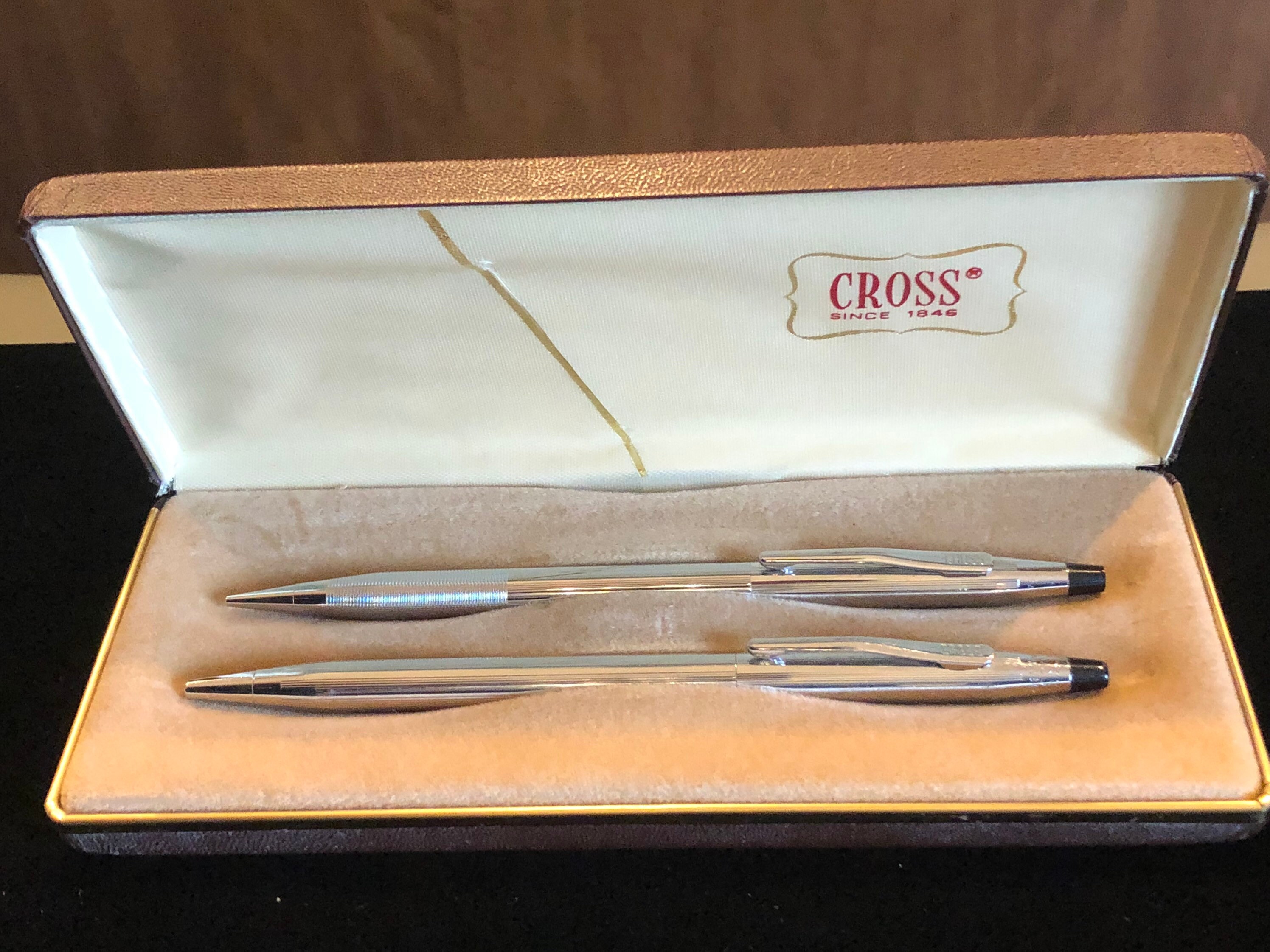 Vintage Cross Chrome Pen and Pencil Set in Excellent Etsy.de