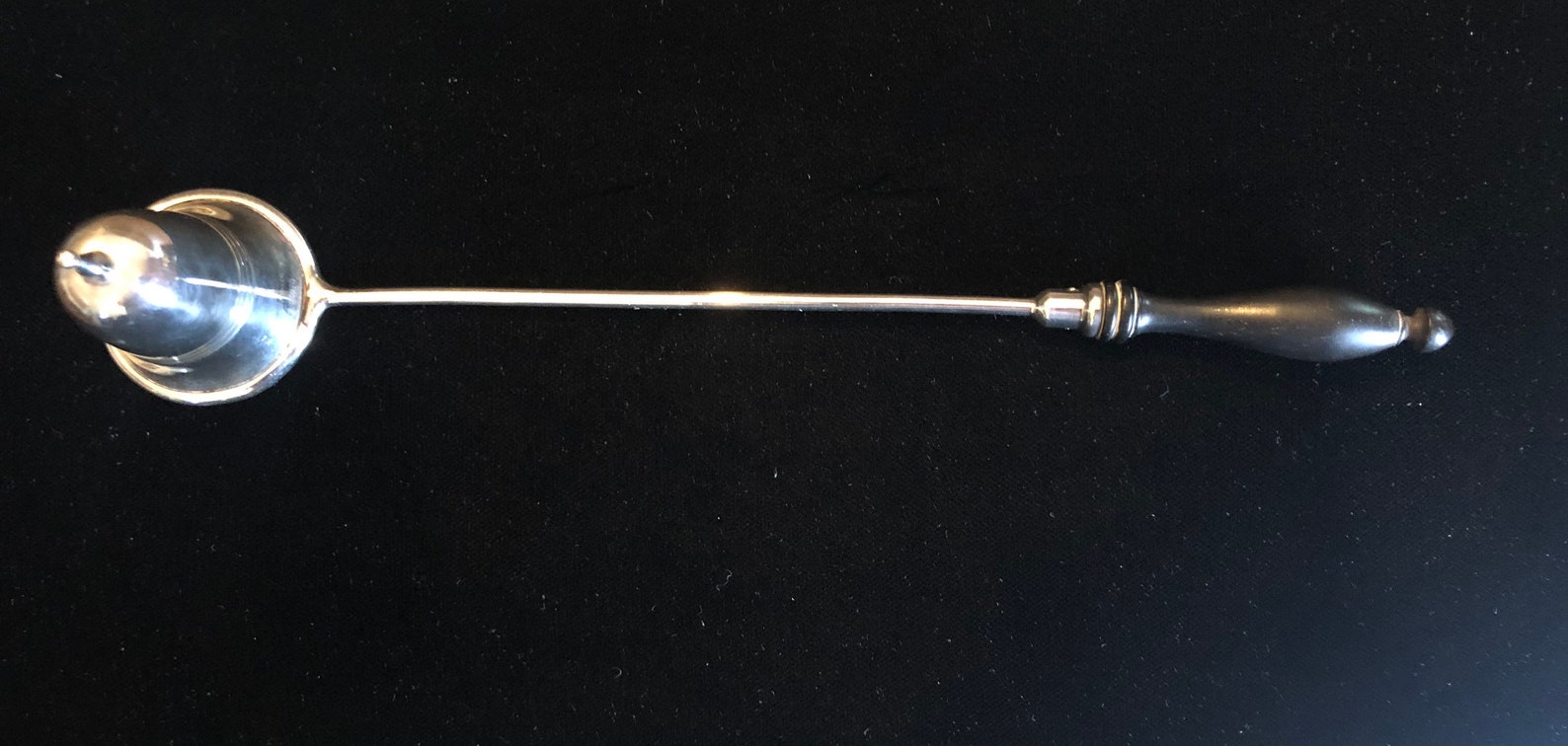 Vintage Sterling Silver Candle Snuffer With Wooden Handle in Good