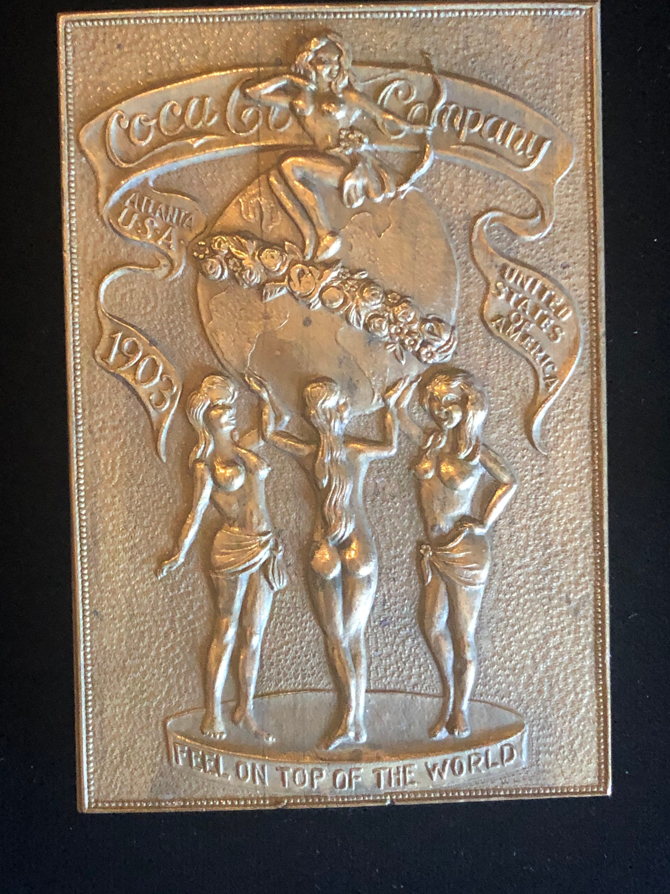 Vintage 1970s Coca Cola Brass Belt Buckle: 