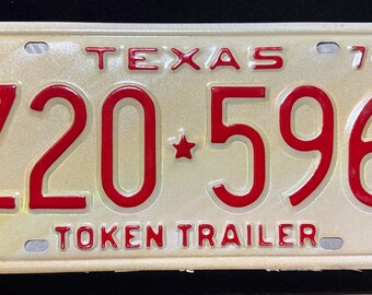 Vintage 1974 Texas Token Trailer License Plate (12.5 Inch) - Etsy