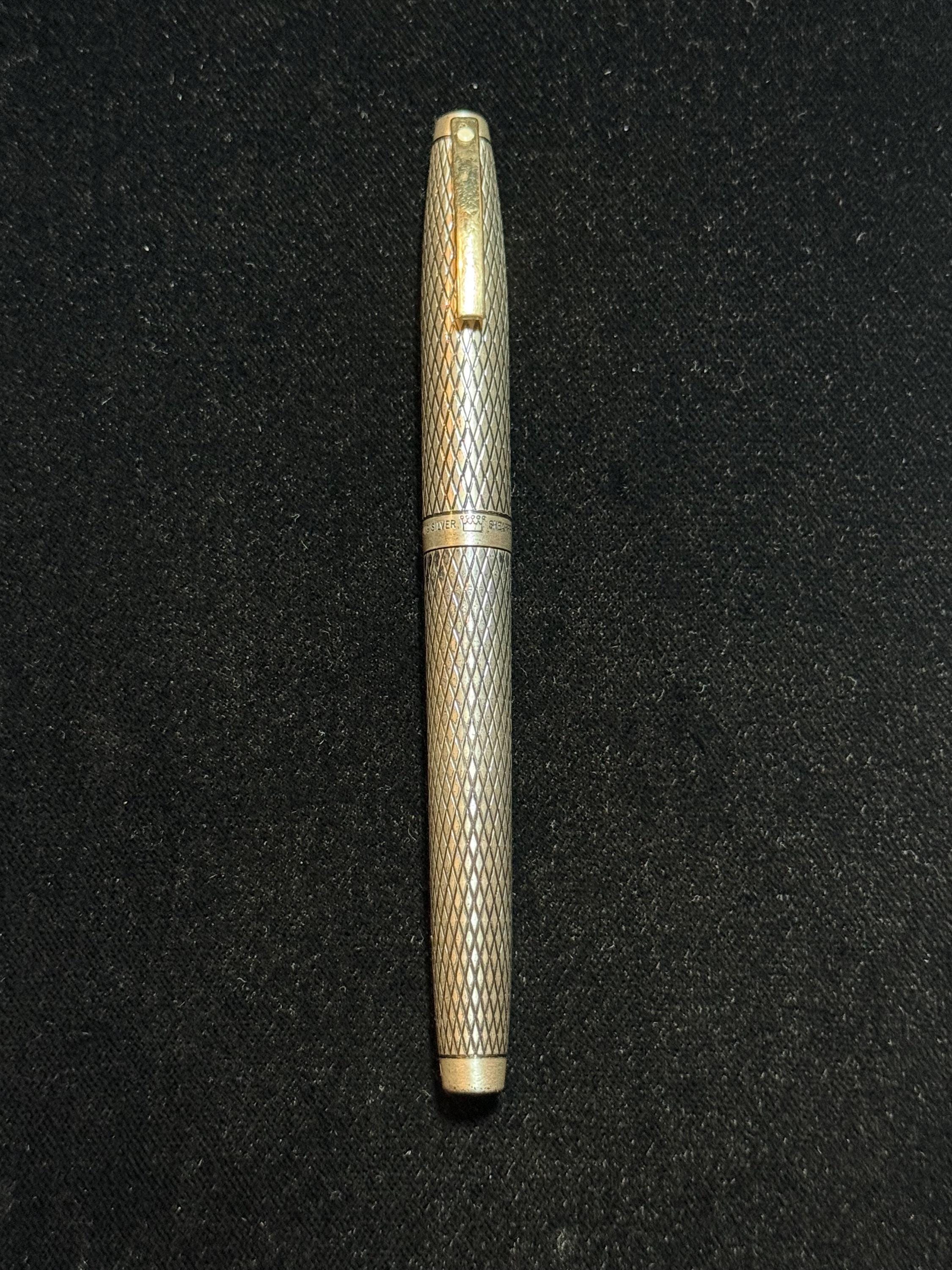 Vintage 1970s Sterling Silver Shaffer Imperial Fountain Pen, 14kt