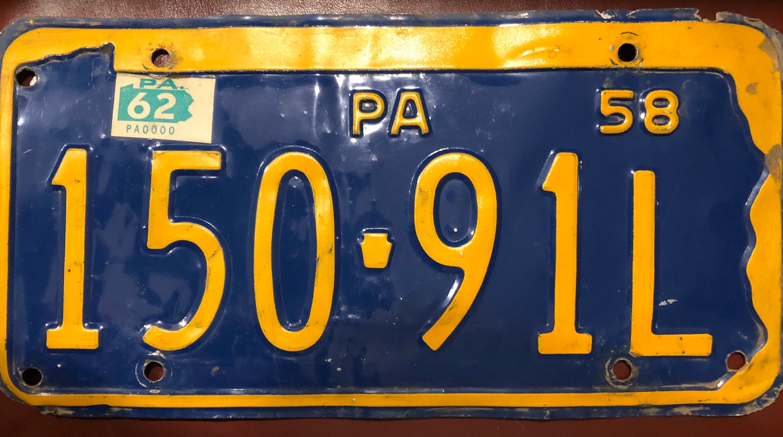 1958 PA License Plate in Good Condition Etsy