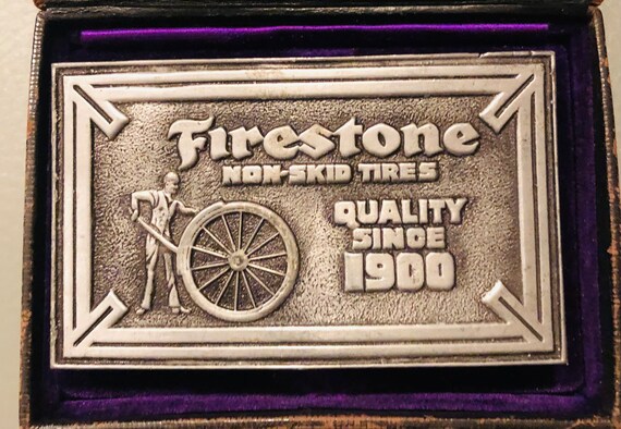Vintage Lewis Buckles Firestone Belt Buckle