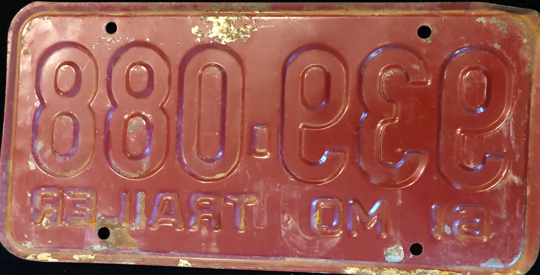 Vintage 1961 Missouri Trailer License Plate - Etsy