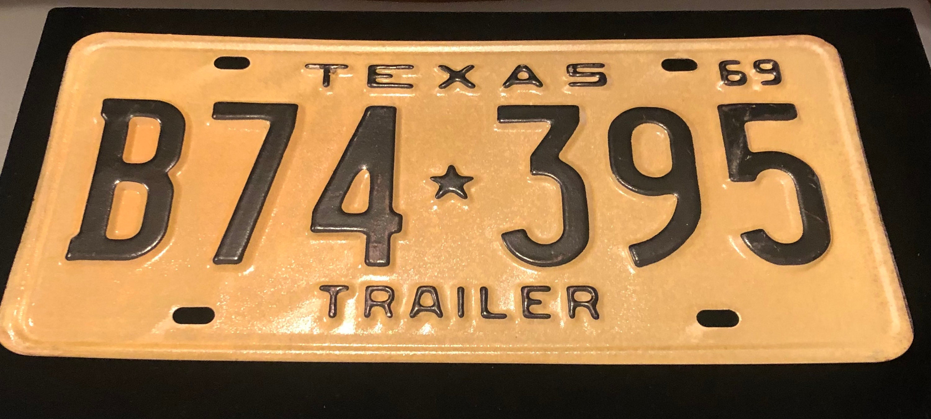 Vintage Original 1969 Texas Trailer License Plate in Mint Etsy