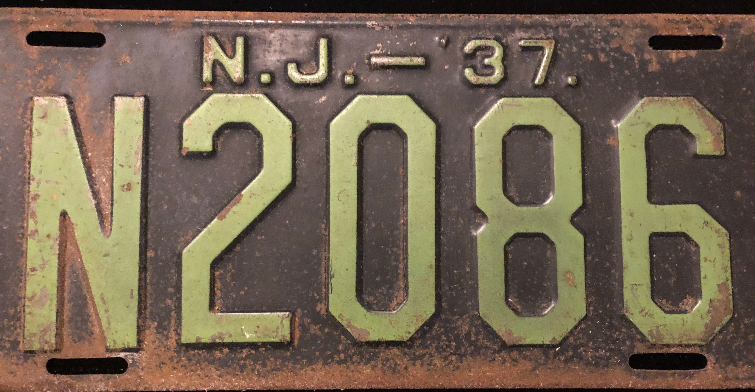 Vintage Original 1937 NJ License Plate in Good Condition - Etsy