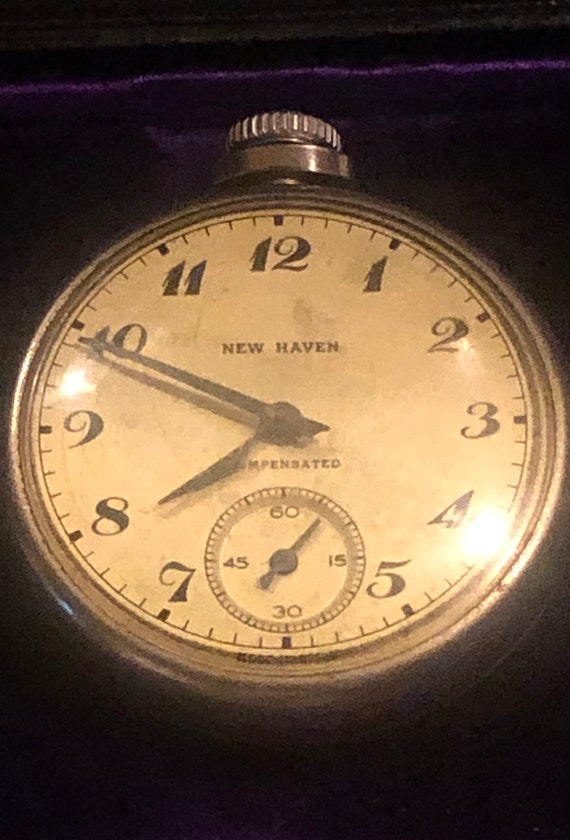 Vintage Original New Haven Pocket Watch in Good Co