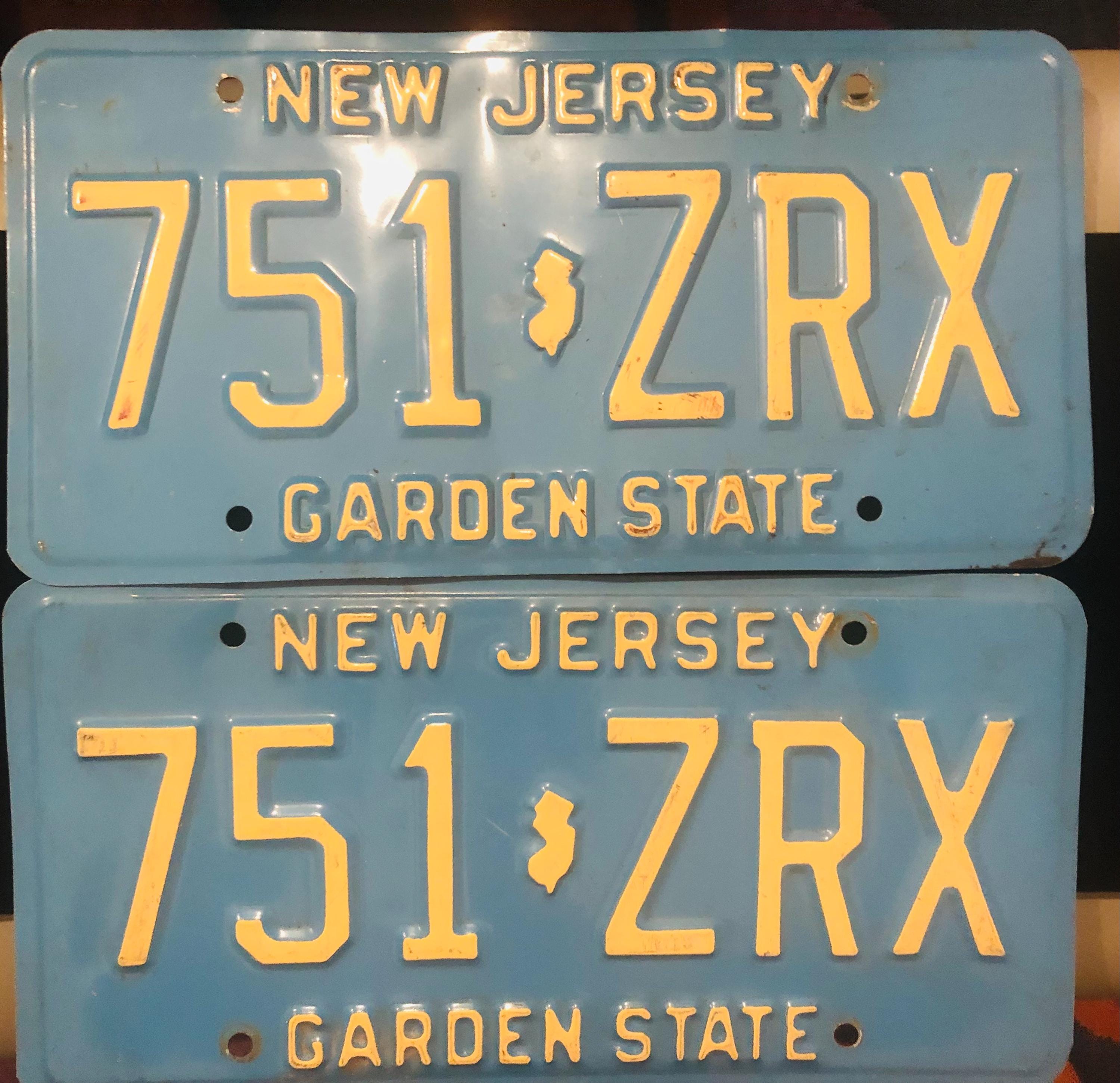 Vintage 1980s NJ License Plates - Matching Set of Two - Etsy