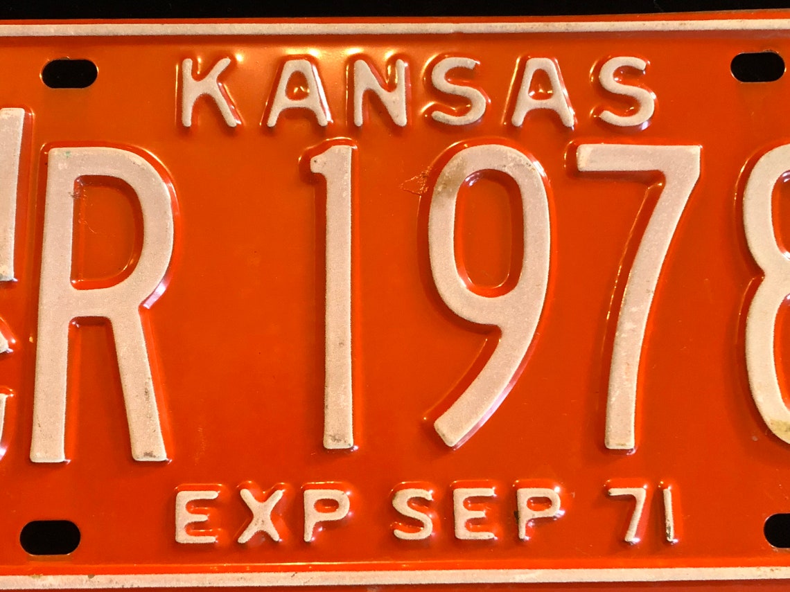 Vintage Mint Original 1971 Kansas License Plate Etsy