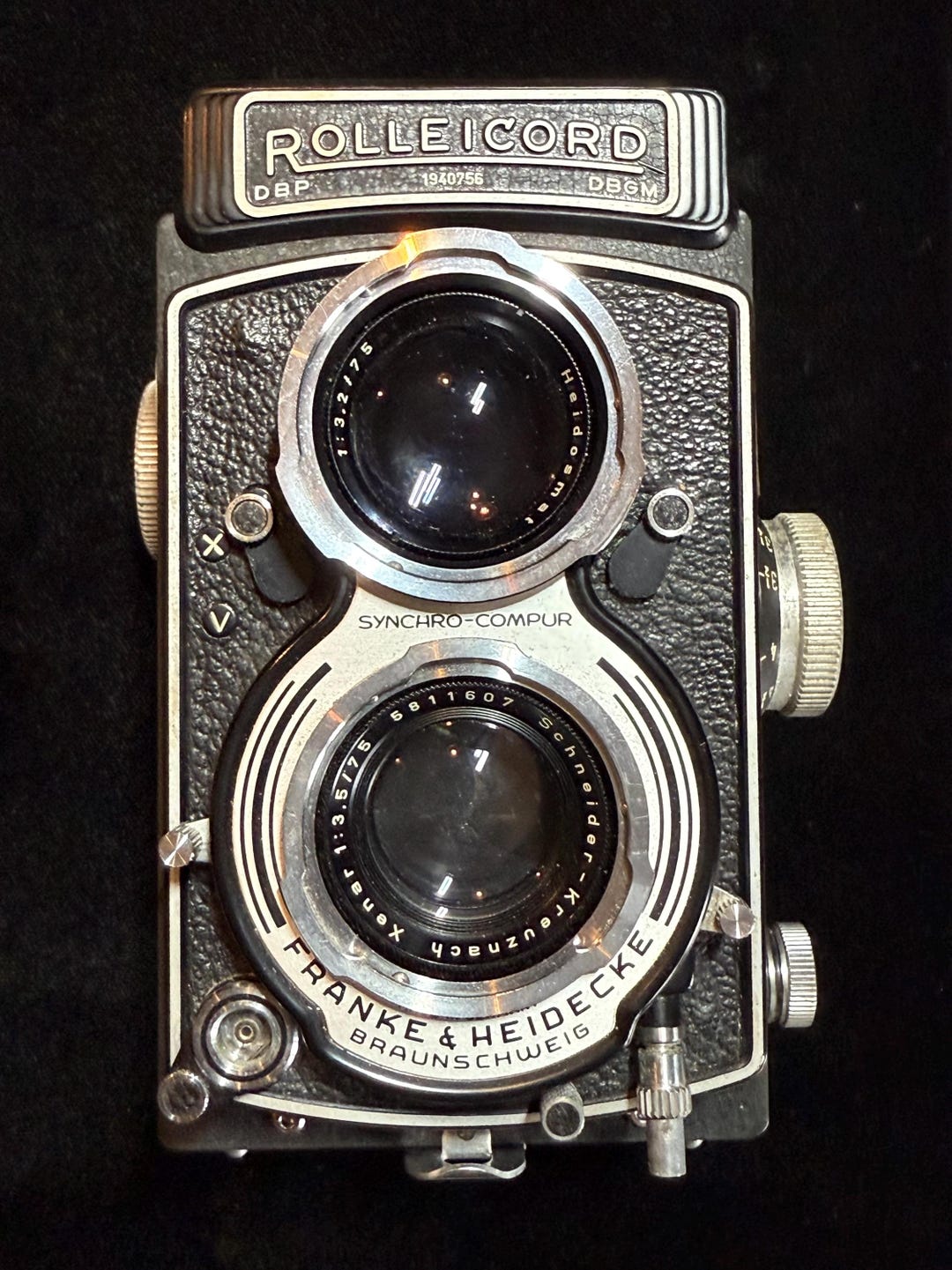 Vintage Rolleicord Camera, Schneider Xenar Lens, With Leather Case