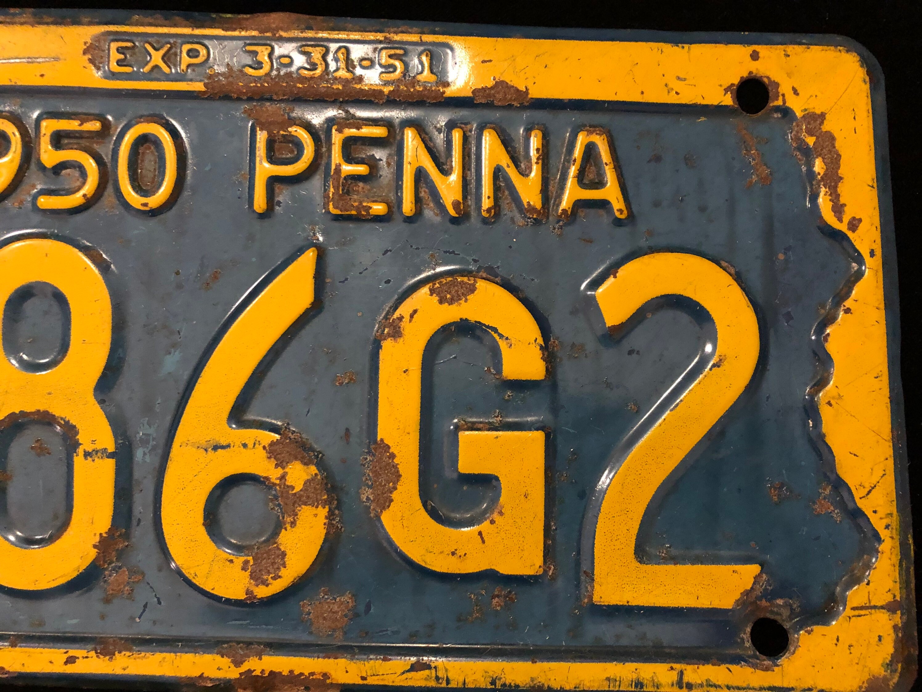 Vintage Original 1950 PA License Plate in Good Condition - Etsy