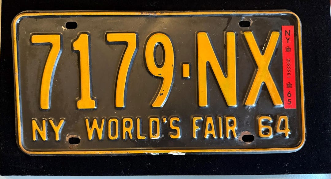Vintage Original 1964 NY World’s Fair License Plate in Good Condition ...
