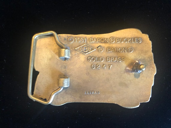 Vintage Original Brass Auto Worker Brass Buckle i… - image 6