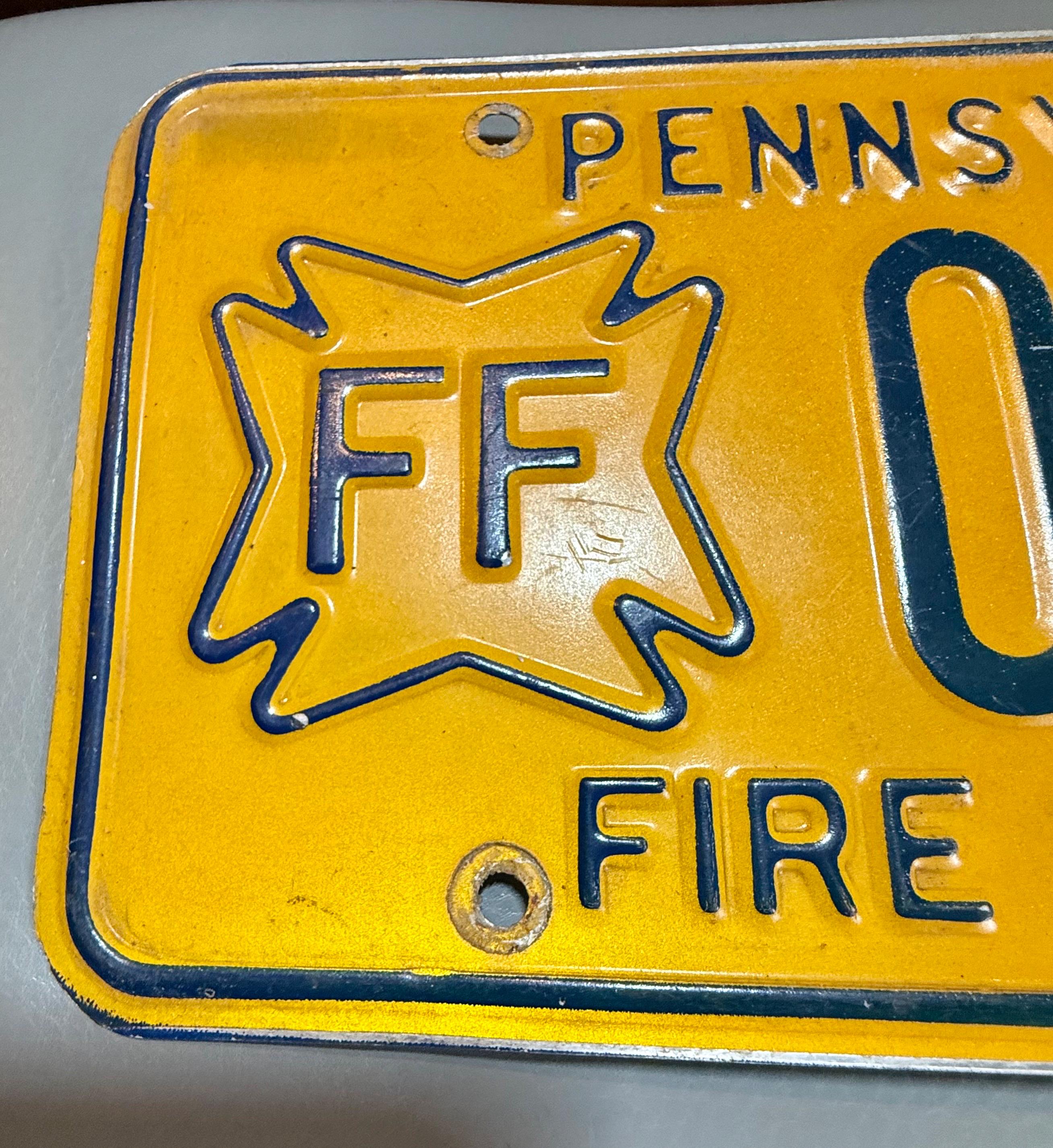 Vintage 1986 PA Firefighter License Plate - Etsy
