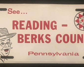 Vintage Reading-Berks County Vanity Plate in Excellent Condition