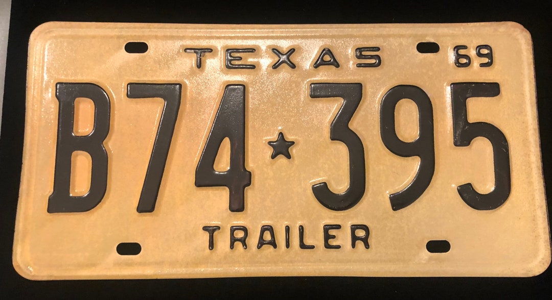 Vintage Original 1969 Texas Trailer License Plate in Mint Etsy